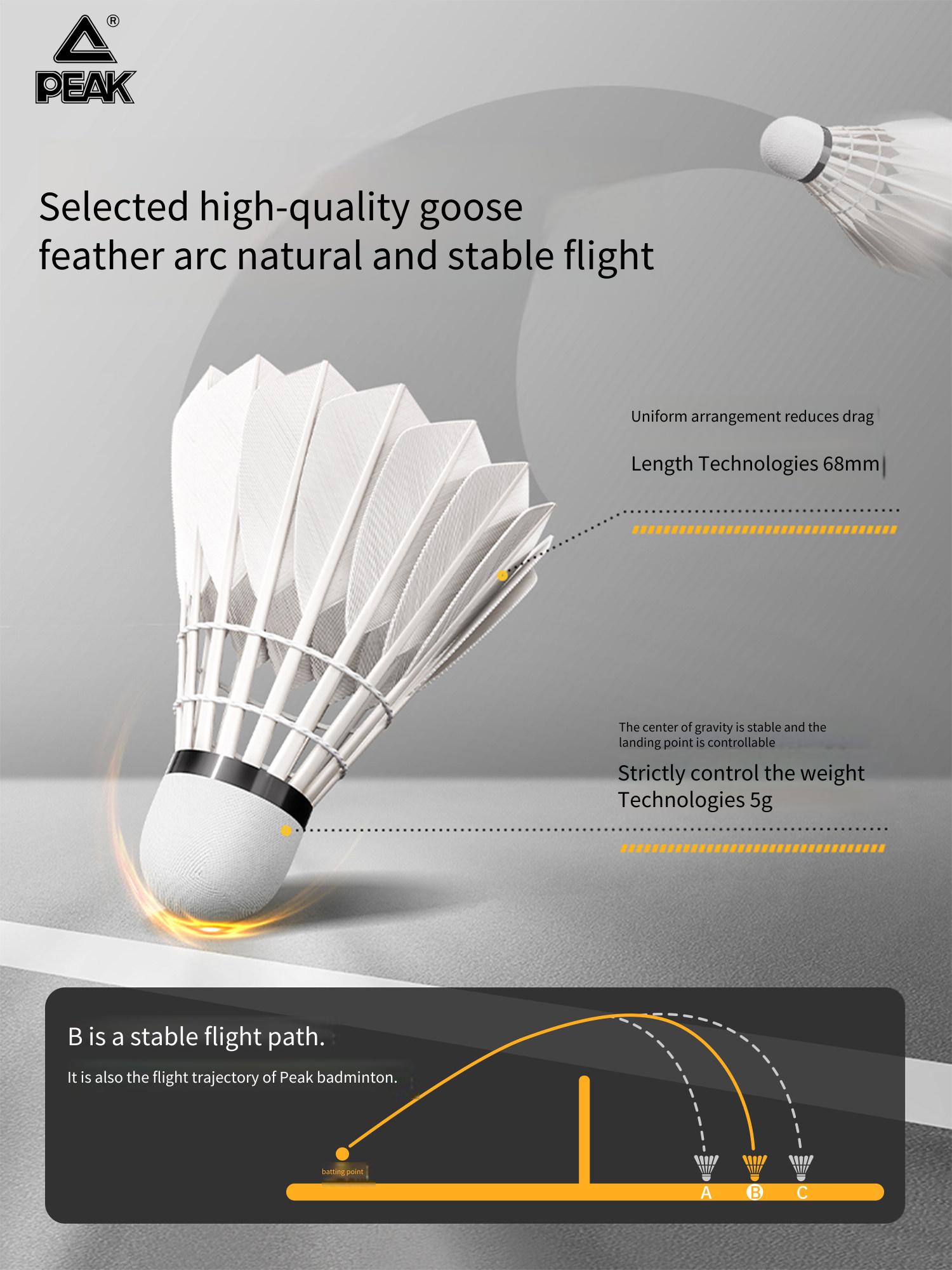 PEAK Goose Feather Badminton O - đánh giá và giá Feather Shuttlecock