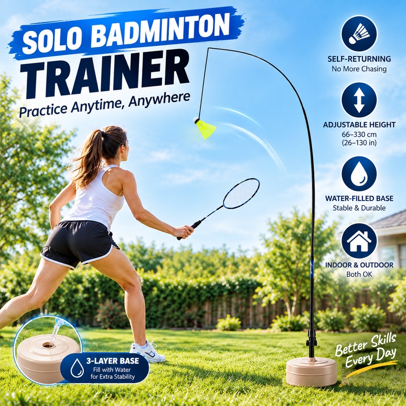 Solo Badminton Trainer Self-Re - đánh giá và giá Badminton Shuttlecock